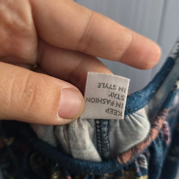 Anrabess Floral Print Jumpsuit Size XL Cottagecore Hippie Bohemian Multicolored - Picture 4 of 9